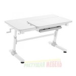Детский растущий регулируемый стол Smart E505 для работы сидя-стоя белый/серый декор (119,5см; 58-80-117см)
