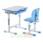 Парта и стул трансформеры New Elfin B201S, голубой, розовый, серый (66,4 см)
