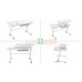 Детский растущий регулируемый стол Smart E505 для работы сидя-стоя белый/серый декор (119,5см; 58-80-117см)